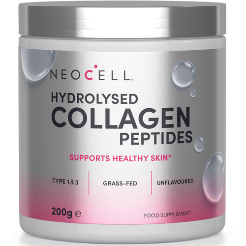 Neocell Hydrolysed Collagen Peptides, Type 1&3, Grass-Fed, Unflavoured, 200g. Supports healthy skin.