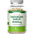 A clear bottle containing 60 softgels of Odourless Garlic 30,000mg.