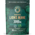 This image shows Organic Lion's Mane 3000mg, 90 vegan capsules as a food supplement in a hand, illustrating product scale.
