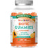60 orange gummies in a clear plastic bottle.