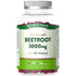 A clear bottle contains magenta colored beetroot tablets, totaling 60 tablets. The tablets fill the bottle.