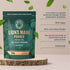 Wiseshrooms Lion's Mane Powder, 100g unflavoured vegan supplement in pouch on wooden surface.