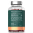 A jar of red Lion's Mane vegan gummies, labeled with 200mg extract, equal to 2000mg powder per daily dose.
