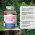 A hand holding a bottle of NU Teen Multivitamin with 60 vegan gummies, natural strawberry flavor.