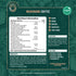 Mushroom Coffee label showing nutrition information, directions, ingredients, Free From claims, and suitable for vegetarians and vegans.