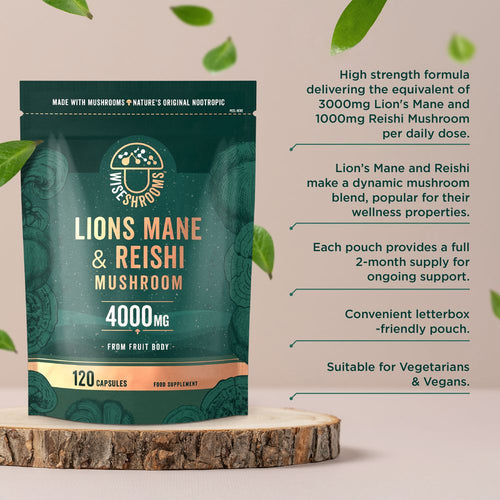 Wiseshrooms Lion's Mane & Reishi Mushroom