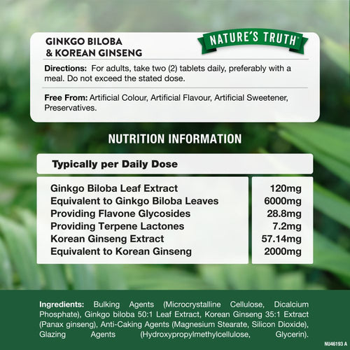 Ginkgo Biloba 6000mg and Ginseng 2000mg