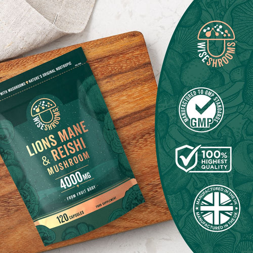 Wiseshrooms Lion's Mane & Reishi Mushroom