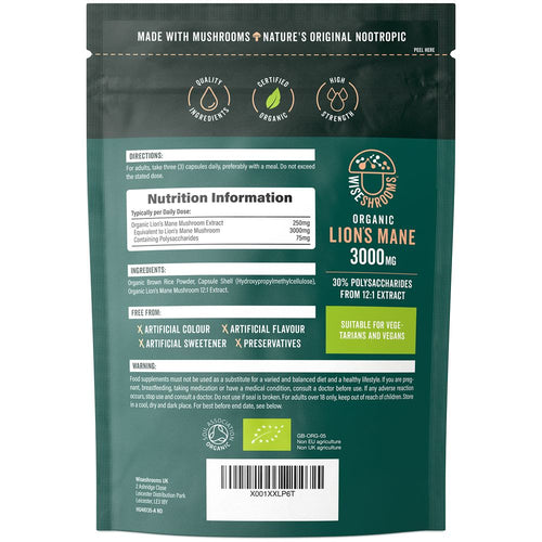 Wiseshrooms Lion's Mane Mushroom 3000mg