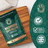 Hand holding a pouch of Wiseshrooms Mushroom Superblend Complex, 90 vegan tablets, showcasing size and packaging.
