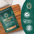 Wiseshrooms Lion's Mane Powder 100g vegan supplement pouch, GMP certified, 100% quality, made in the UK.