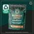 Pouch of 100g Mushroom Coffee with Ashwagandha KSM-66® supplement, 40 servings, 100% recyclable packaging.