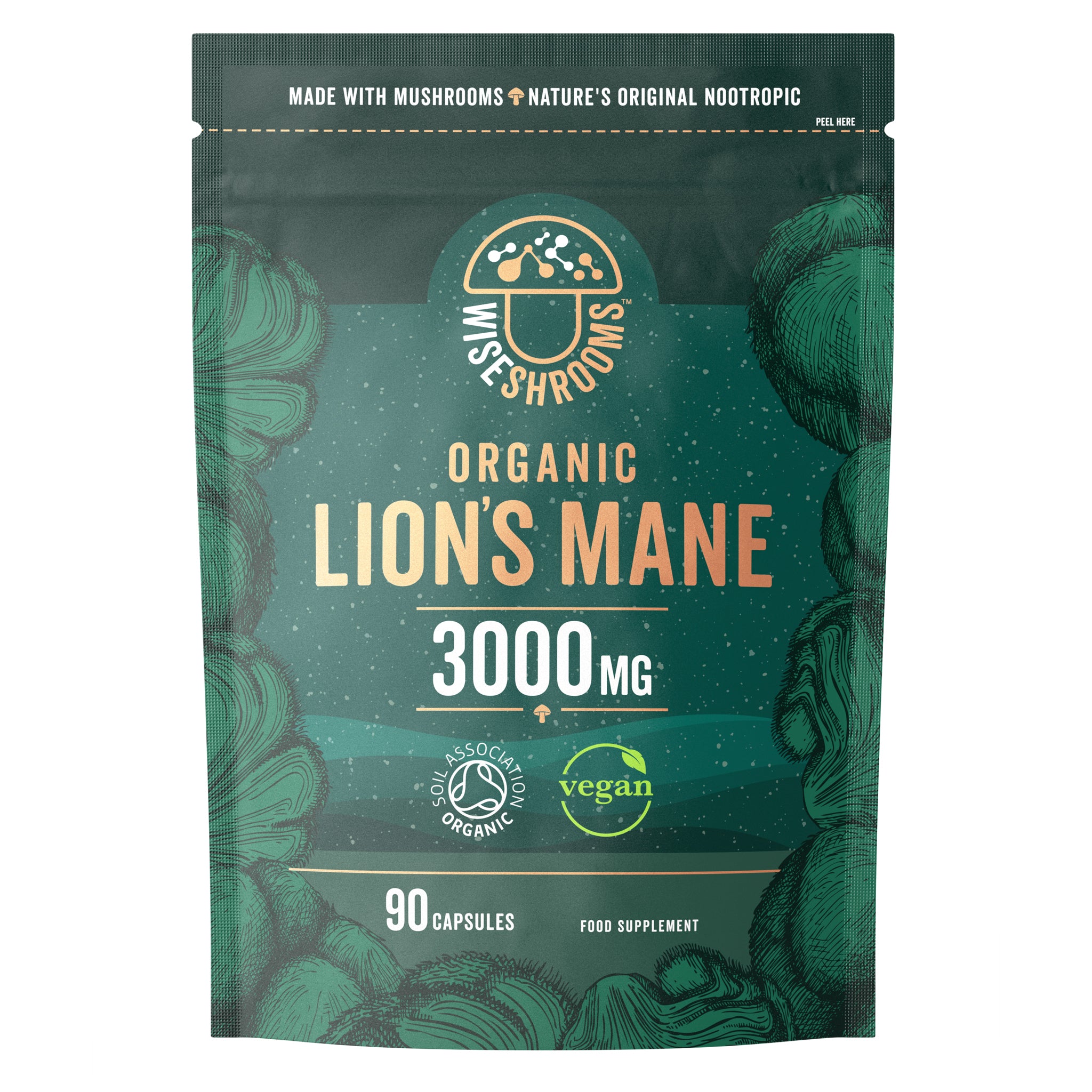 Organic Lion’s Mane 3000mg 90 Capsules