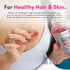 Neocell Super Biotin 10,000µg, 60 Vegan Gummies in a clear bottle, with one pink gummy held between fingers.