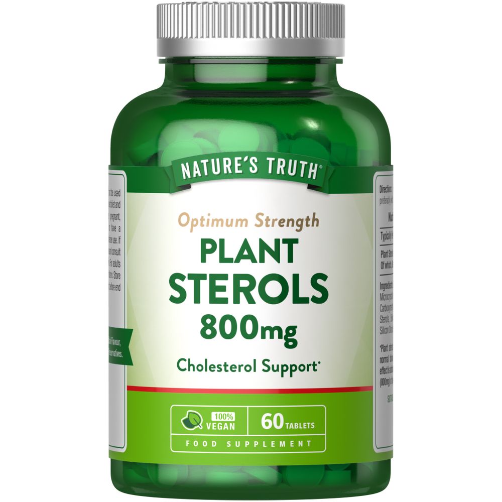 Nature's Truth Optimum Strength Plant Sterols, 800mg, 60 Vegan Tablets for heart health.