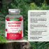 Product highlights graphic stating C & D for immunity, B12 reduces fatigue, A for vision. Strawberry gummy, Vegan/Vegetarian.