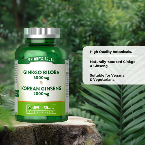 Ginkgo Biloba 6000mg and Ginseng 2000mg