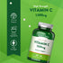 Product highlights graphic stating High Strength VITAMIN C 1,500mg, Immune Support, 100% Vegan, Quality Ingredients, 60 Tablets.
